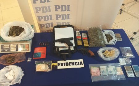 PDI desarticula red de narcotráfico en Chiloé con detención de 5 personas e incautación de drogas y armas