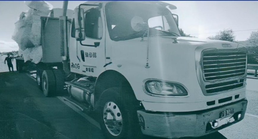 Conductor condenado por manejar camión de gran tonelaje con patente falsa y sin licencia profesional