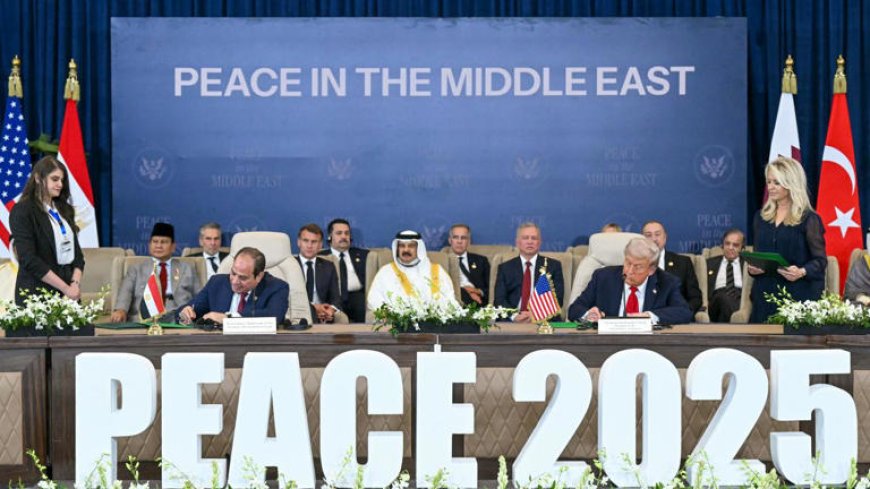 Líderes mundiales firman histórico acuerdo de paz para Gaza en cumbre celebrada en Egipto