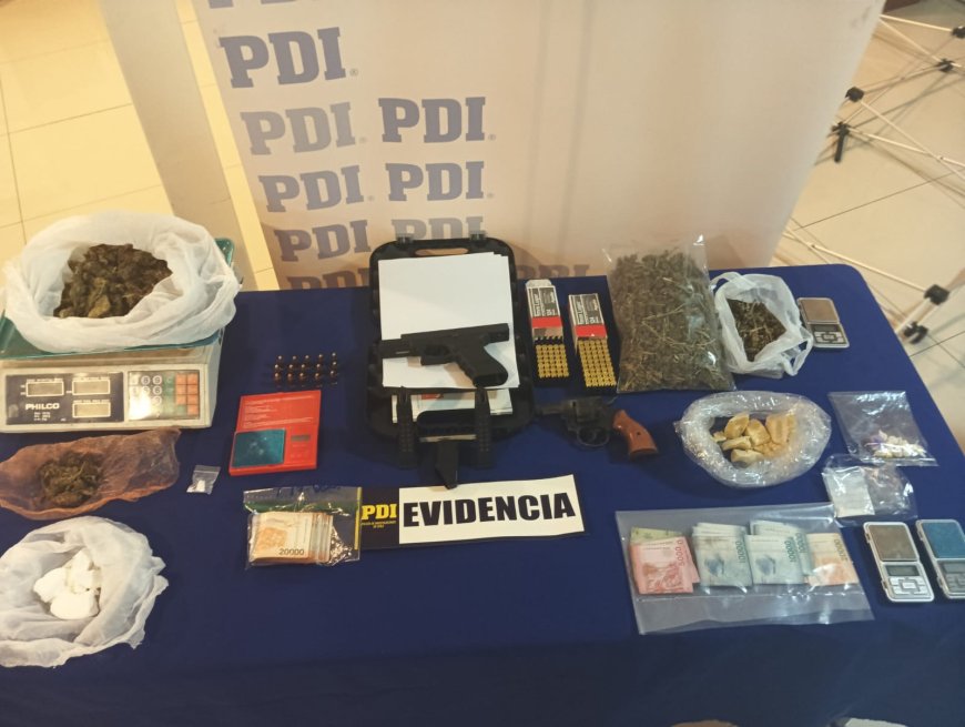 PDI desarticula red de narcotráfico en Chiloé con detención de 5 personas e incautación de drogas y armas