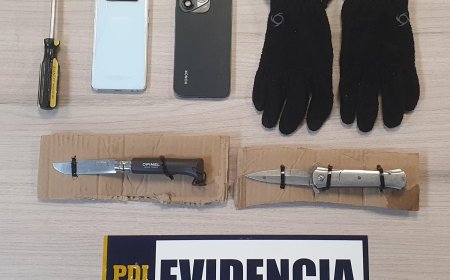 PDI detiene a dos adolescentes en Valdivia por portar elementos para cometer delitos 
