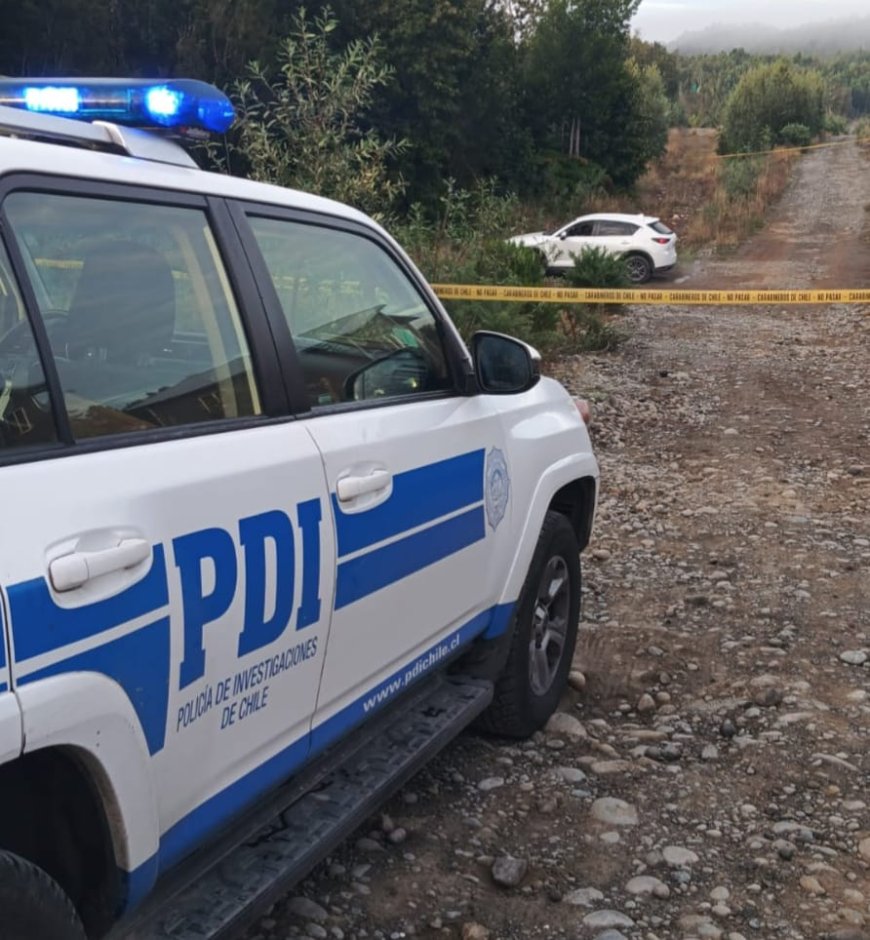 PDI investiga hallazgo de cadáver con impactos balísticos al interior de un vehículo en sector rural de Alerce