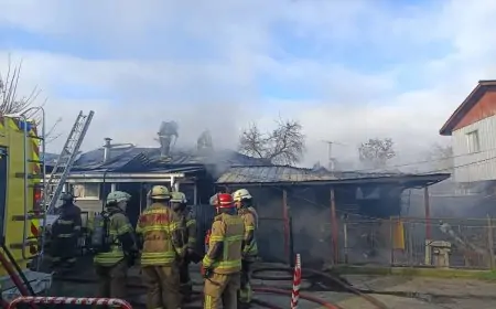 Incendio consume dos viviendas en calle Alonso de Ercilla de Río Bueno 