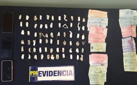 Mujer es detenida por microtráfico en Villa Raimapu de Valdivia con más de 48 gramos de cocaína base y $300 mil en efectivo