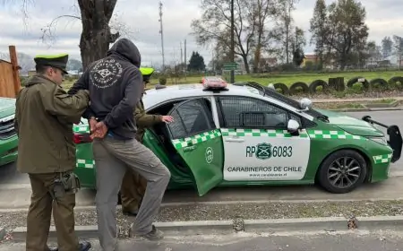 Cinco adultos son detenidos por Carabineros de Máfil tras frustrado robo en centro de acopio de Valdivia con seguimiento en Ruta 5 Sur