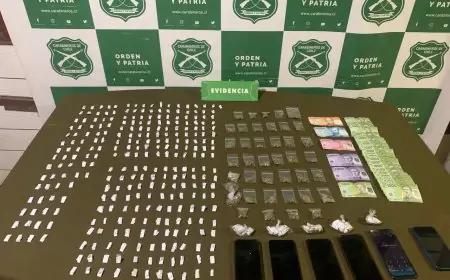 Cinco detenidos por tráfico de drogas en Valdivia tras allanamientos en poblaciones Pablo Neruda, Norte Grande y Guacamayo
