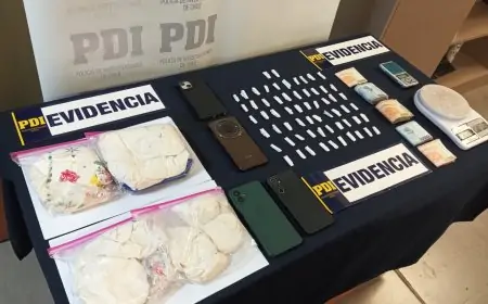 Tres detenidos por tráfico de drogas en Valdivia con más de 34 mil dosis de cocaína base avaluadas en $34 millones