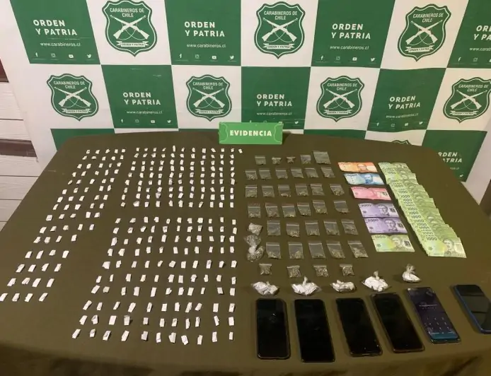 Cinco detenidos por tráfico de drogas en Valdivia tras allanamientos en poblaciones Pablo Neruda, Norte Grande y Guacamayo