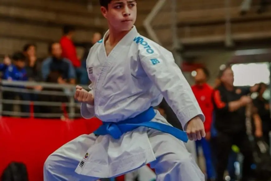 Tomás Collao, karateca del Liceo RAAC de La Unión, se prepara para representar a Chile en el Sudamericano de Colombia y el Panamericano de Brasil
