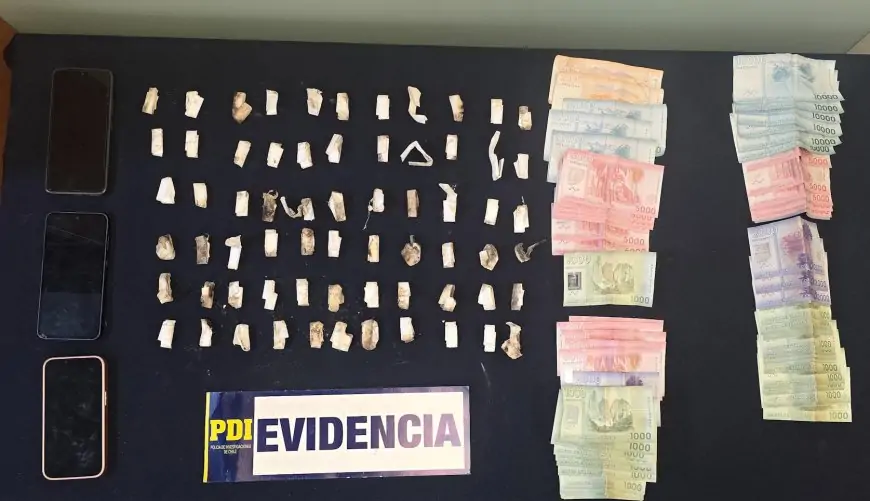 Mujer es detenida por microtráfico en Villa Raimapu de Valdivia con más de 48 gramos de cocaína base y $300 mil en efectivo