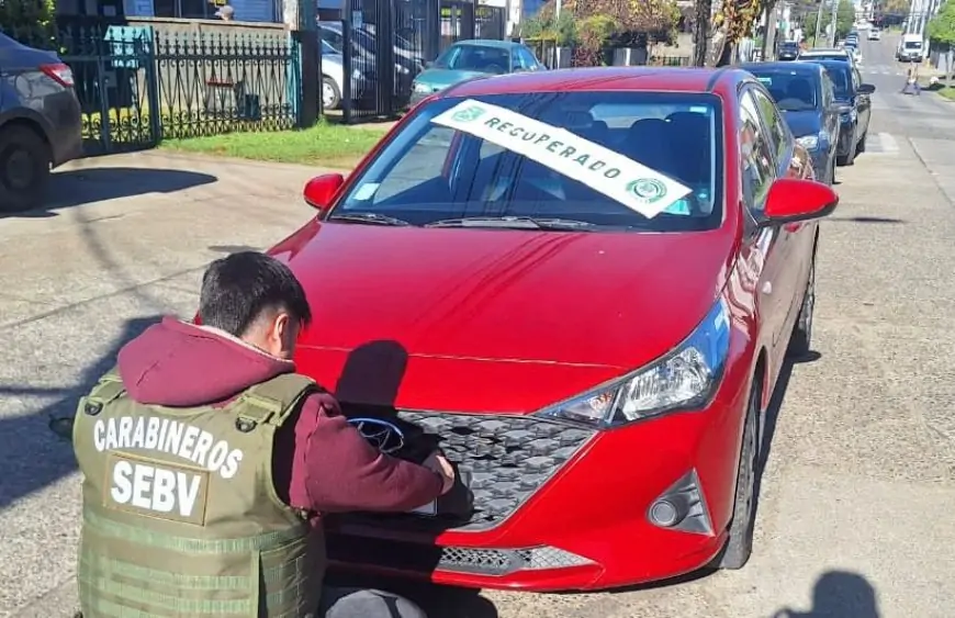 Detenido por receptación en Valdivia: SEBV recuperó vehículo Hyundai Accent con encargo por estafas desde Casablanca