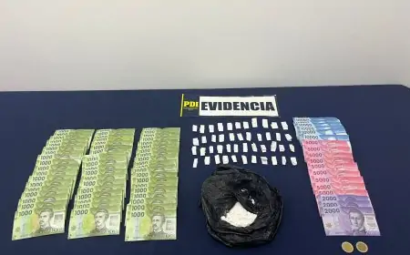 Cinco hombres detenidos en Puerto Varas por tráfico de drogas con más de 60 gramos de cocaína base