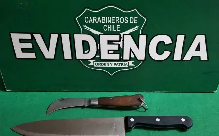 Mujer es detenida en Mariquina por agredir con cuchillo a su expareja tras ingresar a su domicilio: portaba dos armas blancas