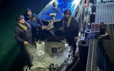 Sernapesca y Capitanía de Puerto retiran red ilegal de 200 metros en Lago Ranco durante operativo nocturno