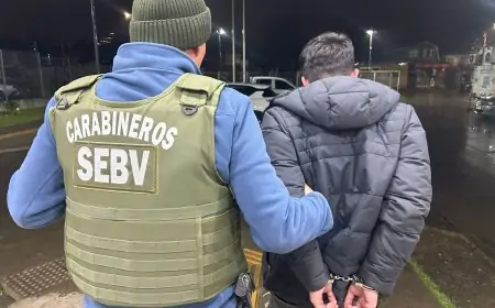 Menor de edad es detenido en Valdivia por porte de pistola 9 mm y 4,5 gramos de cannabis en Las Ánimas
