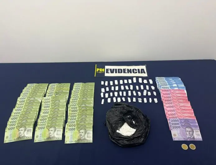 Cinco hombres detenidos en Puerto Varas por tráfico de drogas con más de 60 gramos de cocaína base
