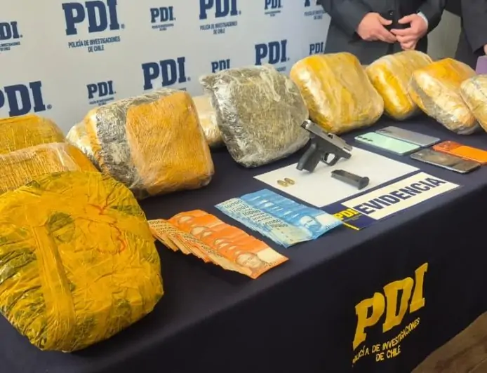 PDI desarticula organización criminal de drogas en Los Ríos: tres detenidos y más de 14 kilos de cannabis incautados