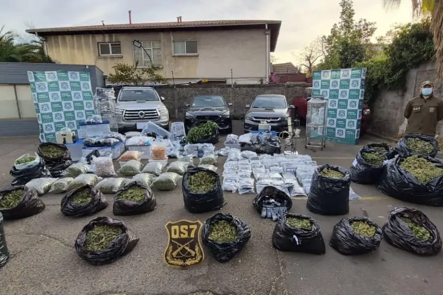 Carabineros incauta 536 kilos de marihuana y desarticula organización criminal en Los Ríos con detenidos en tres regiones