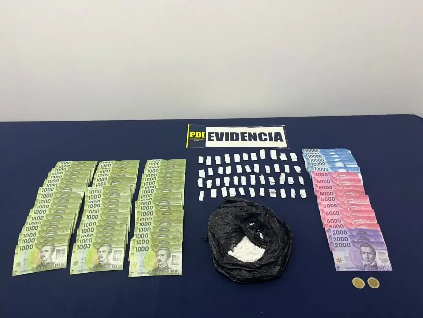 Cinco hombres detenidos en Puerto Varas por tráfico de drogas con más de 60 gramos de cocaína base