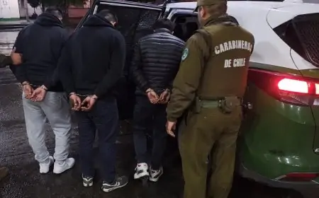 Carabineros de Río Bueno detiene a tres sujetos por robo con violencia tras persecución hasta Padre Las Casas y recupera el dinero sustraído