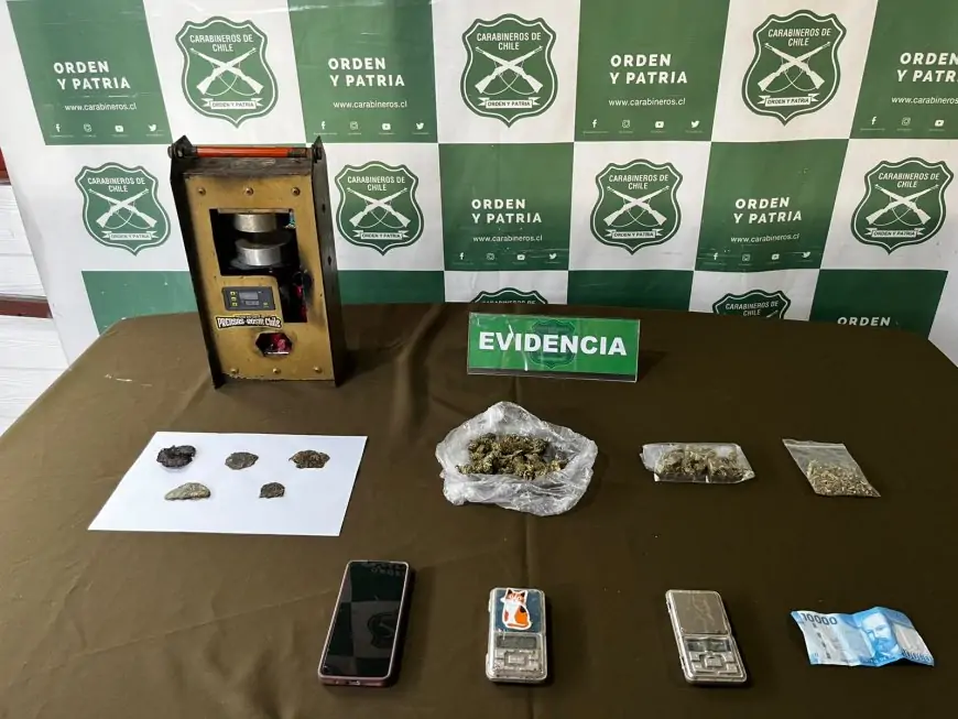 Detienen a un hombre por microtráfico en Valdivia incautando drogas avaluadas en más de 730 mil pesos