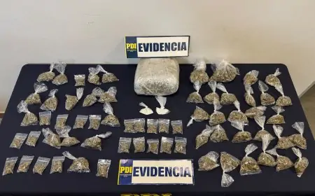 Tres personas detenidas y más de 1,6 kilos de droga incautados en operativo policial en Valdivia