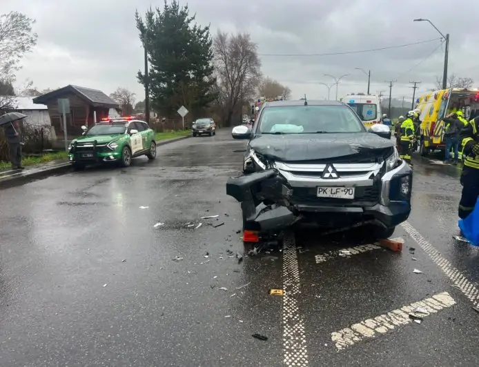 Accidente en Ruta T-206 deja lesionados leves y ruta habilitada en Paillaco