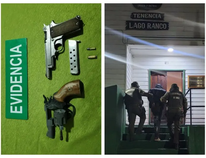 Carabineros detiene a sujeto con armas y drogas en Lago Ranco