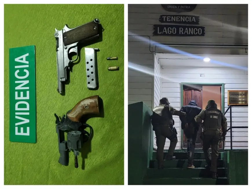 Carabineros detiene a sujeto con armas y drogas en Lago Ranco
