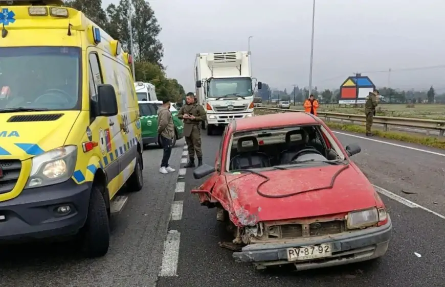 Accidente en Ruta 5 Sur cuando vehículo circulaba en contravía y conductor fue detenido por ebriedad