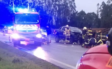 Conductor fallece y tres personas resultan lesionadas en colisión frontal en ruta T-34 entre Máfil y Valdivia