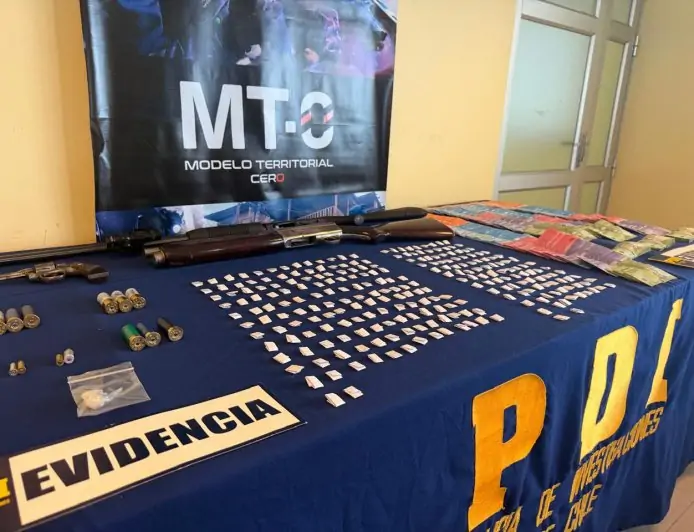Puerto Montt: Dos detenidos por microtráfico y armas en operativo en Alerce