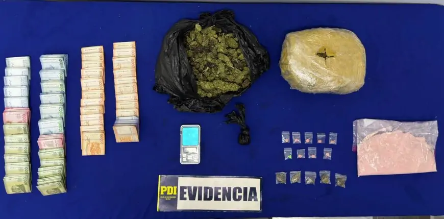 Pareja detenida por tráfico de drogas en Puerto Montt: avalúo supera los $12 millones