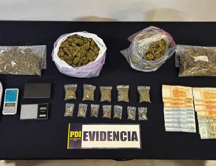 PDI desarticula banda y detiene a tres personas con más de un kilo de cannabis en Valdivia