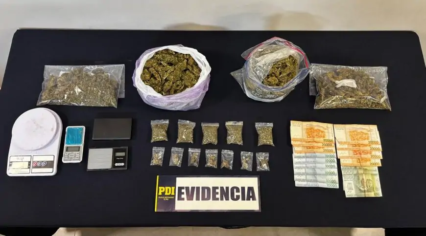 PDI desarticula banda y detiene a tres personas con más de un kilo de cannabis en Valdivia